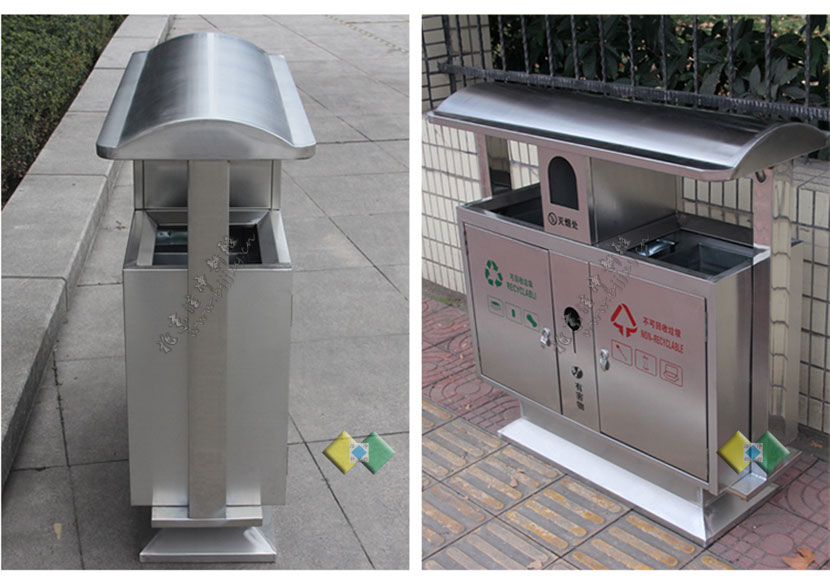 户外垃圾桶 分类果皮箱 金属果皮箱 公园垃圾桶 街道垃圾桶 不锈钢垃圾箱