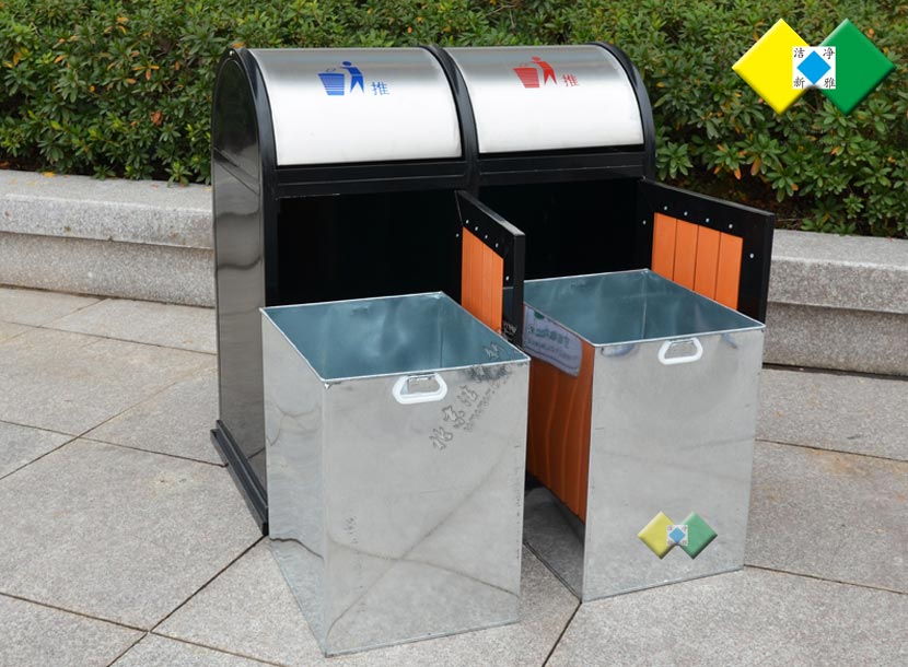 钢木分类垃圾桶016